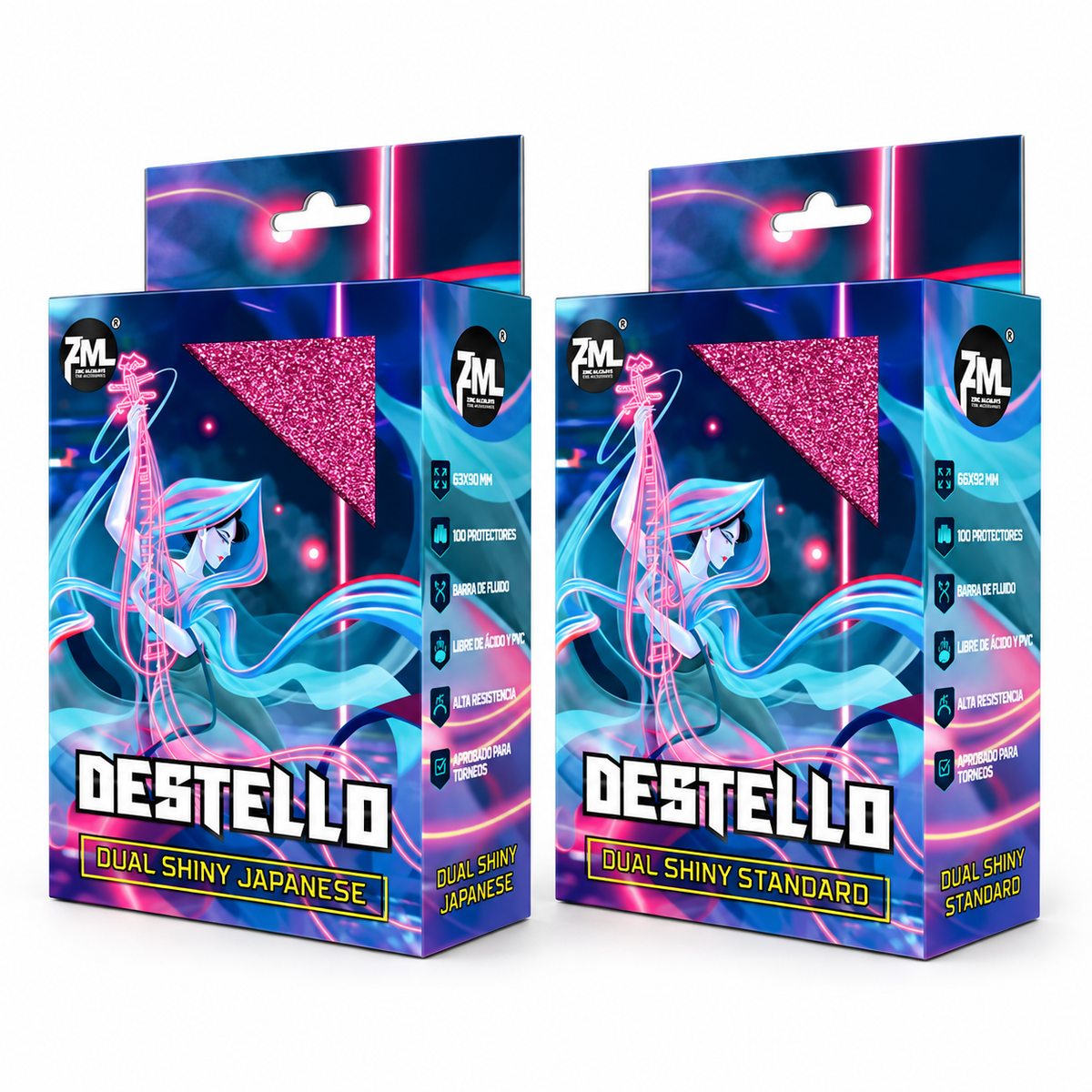 Protectores Zero Mulligan Destello Dual Shiny Fucsia | 103 unidades
