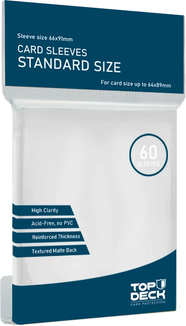 Protectores Esenciales Top Deck Standard 66x91mm | 60 unidades